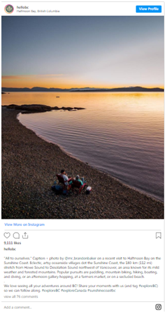 instagram content is generated by actual tourists