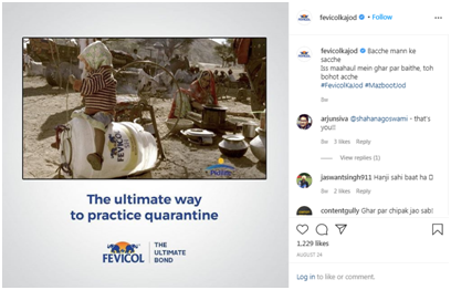 Fevicol Instagram pages