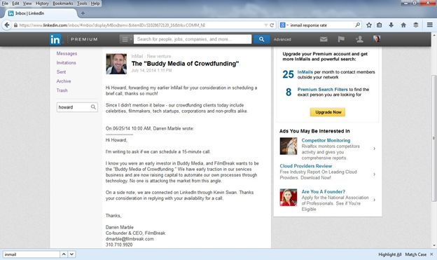 Linkedin Email example