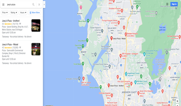 google map joy pizza