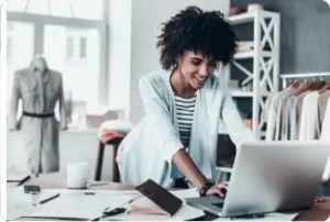 Women working on the Laptop